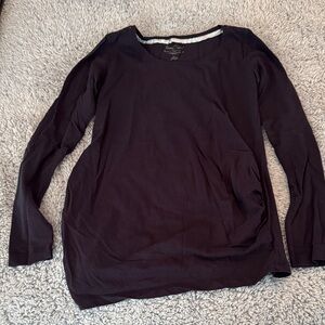 Navy Long Sleeve Scoop Neck Top